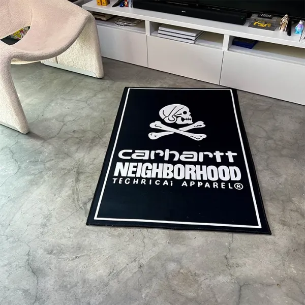 Carhartt Work In Progress Carhartt x Neighborhood Technical Apparel Black Skull & Crossbones Rug Accessories - 1