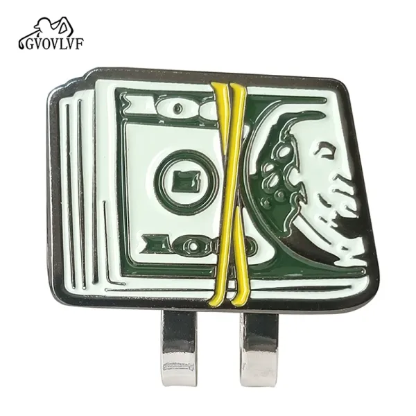 Design GVOLVLF Money Stack Golf Ball Marker with Hat Clip Jewelry - 1
