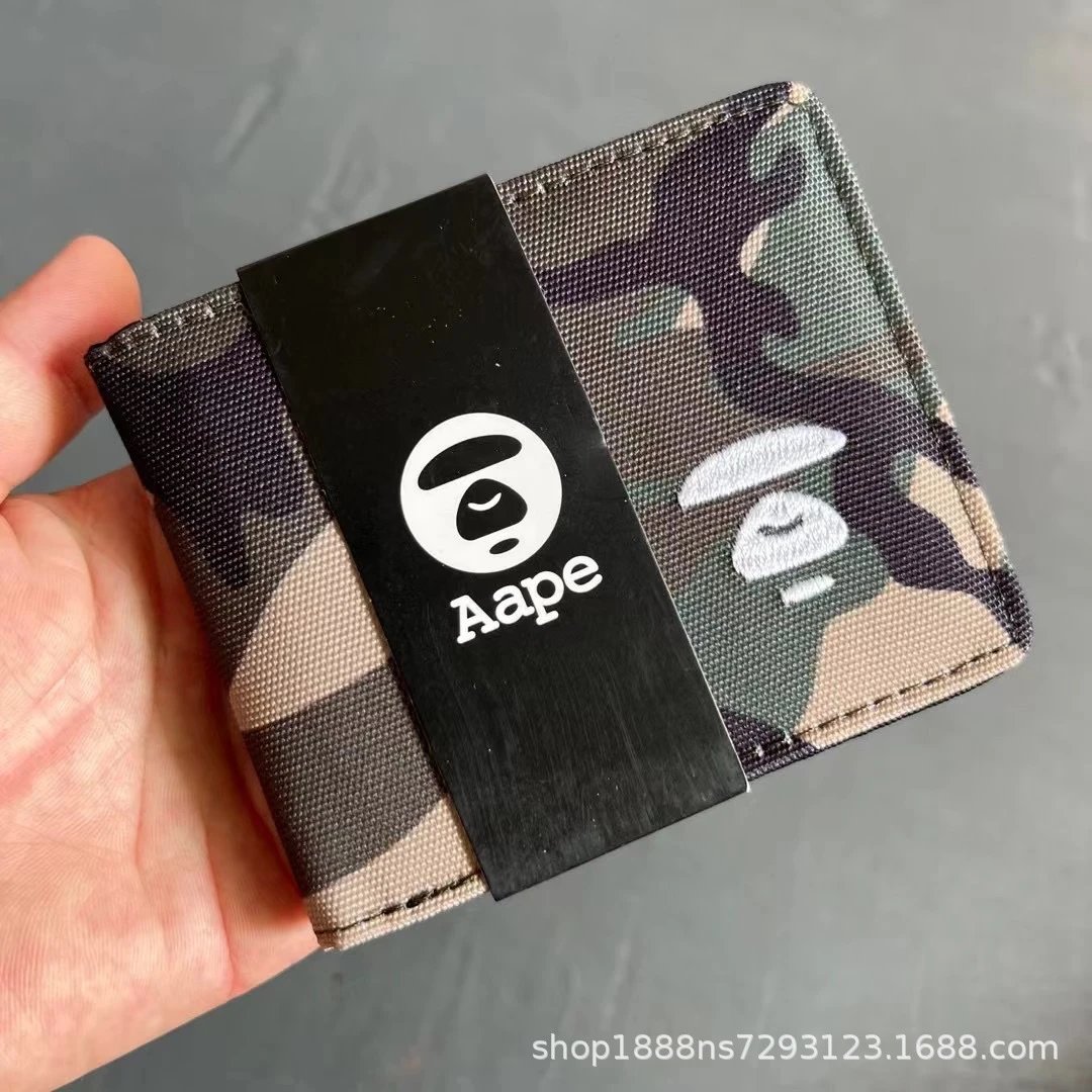 A Bathing Ape Camo Print Short Wallet