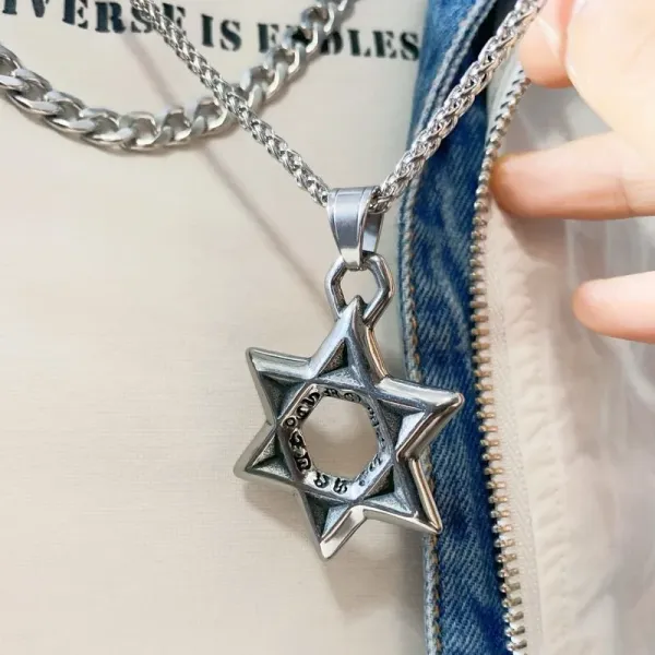 Chrome Hearts Star of David Pendant Necklace Silver Jewelry - 1