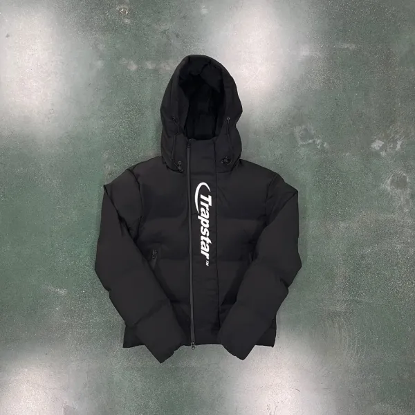 Trapstar Logo Puffer Jacket Black Down Jacket - 1