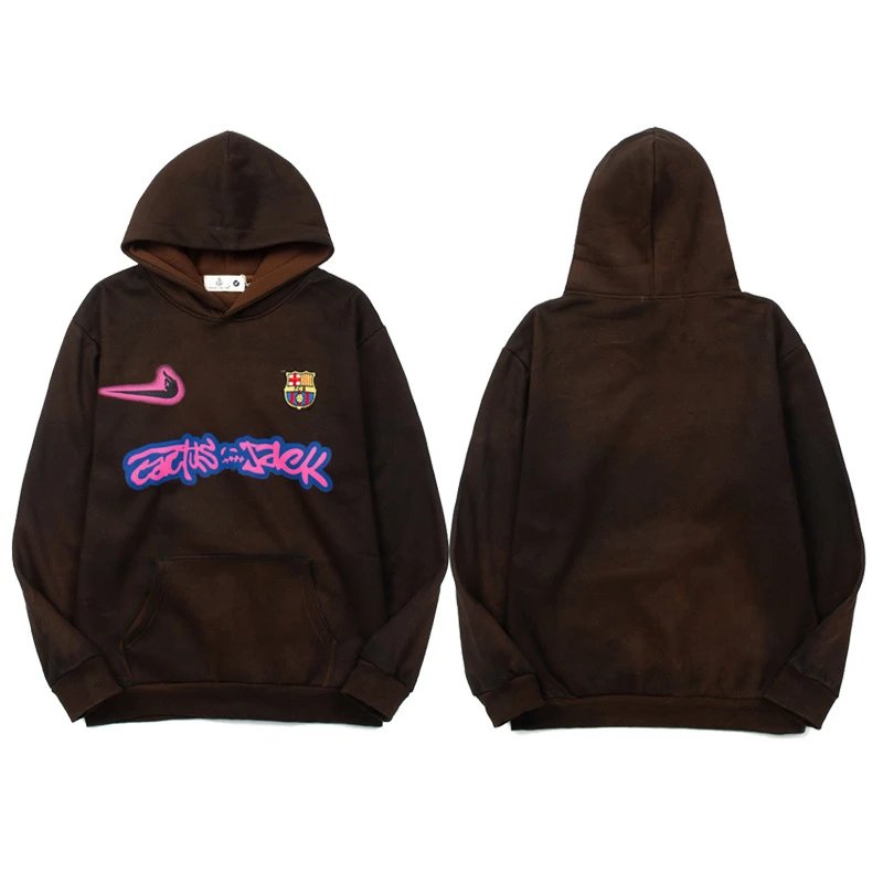 25-26 Barcelona Home Hook Style Heavyweight Thick Fleece Hoodie for Autumn/Winter Solid Color