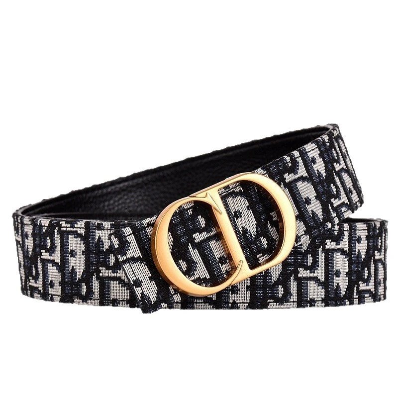 Dior Oblique Canvas Belt Black and White - 6