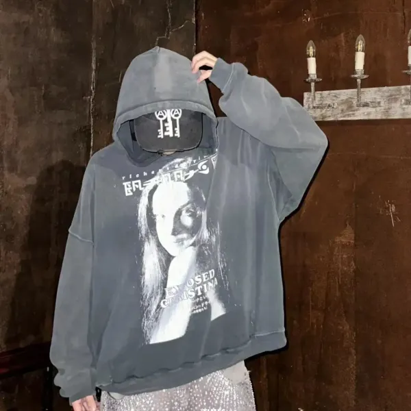 Design Exposed Christina Graphic Hoodie Black - 3