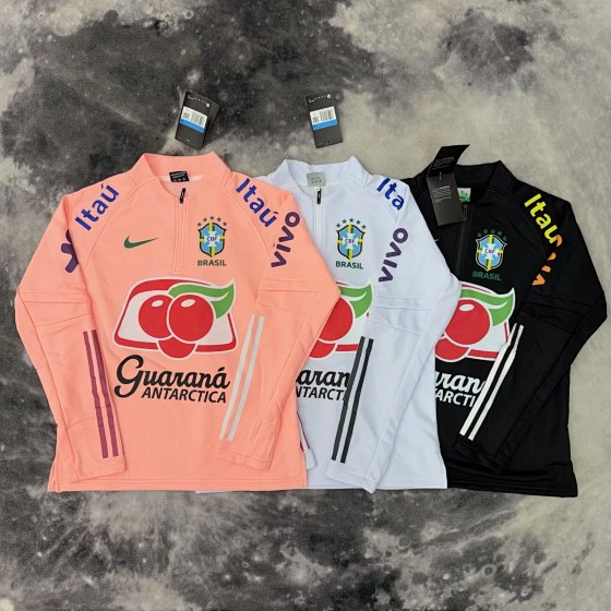 Brazil Adult & Kids Unisex Soccer Training Warm-up Suit, Neymar Style