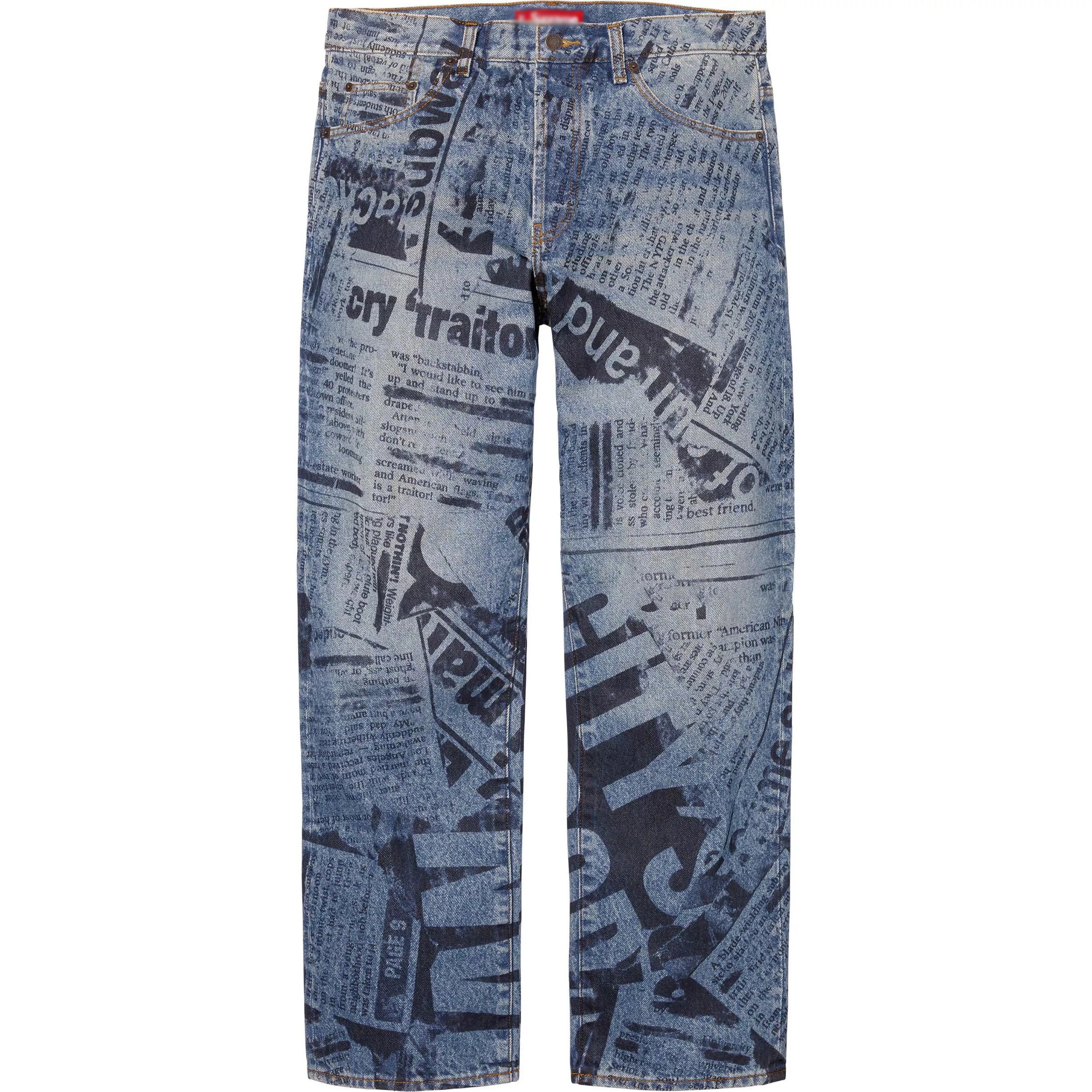 SS25 WEEK1 Newspaper Regular Jean Straight Leg Wide Leg Jeans in Stock, Unisex