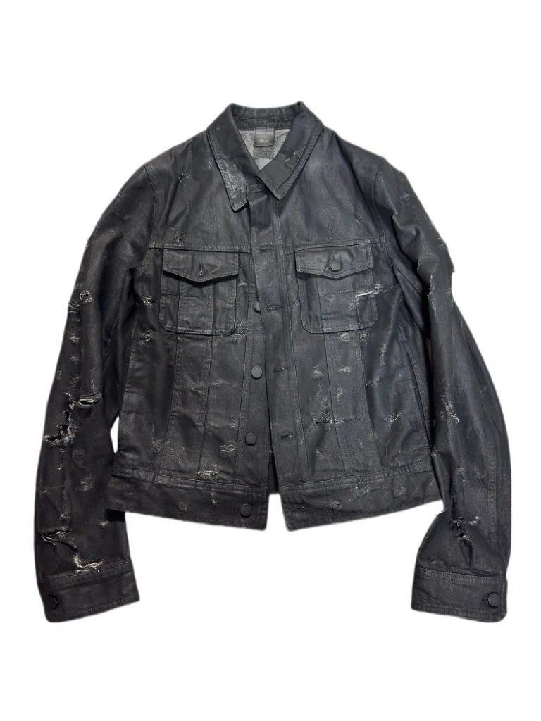 Exclusive In Stock DH Style 04 Homme Waxed Destroyed Runway Jacket Skinny Fit Hedi Boy