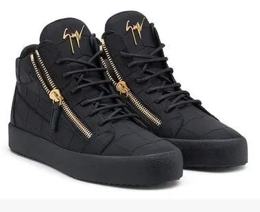 Design Giuseppe Zanotti Decolté High-Top Sneakers Black Gold Sneakers - 1