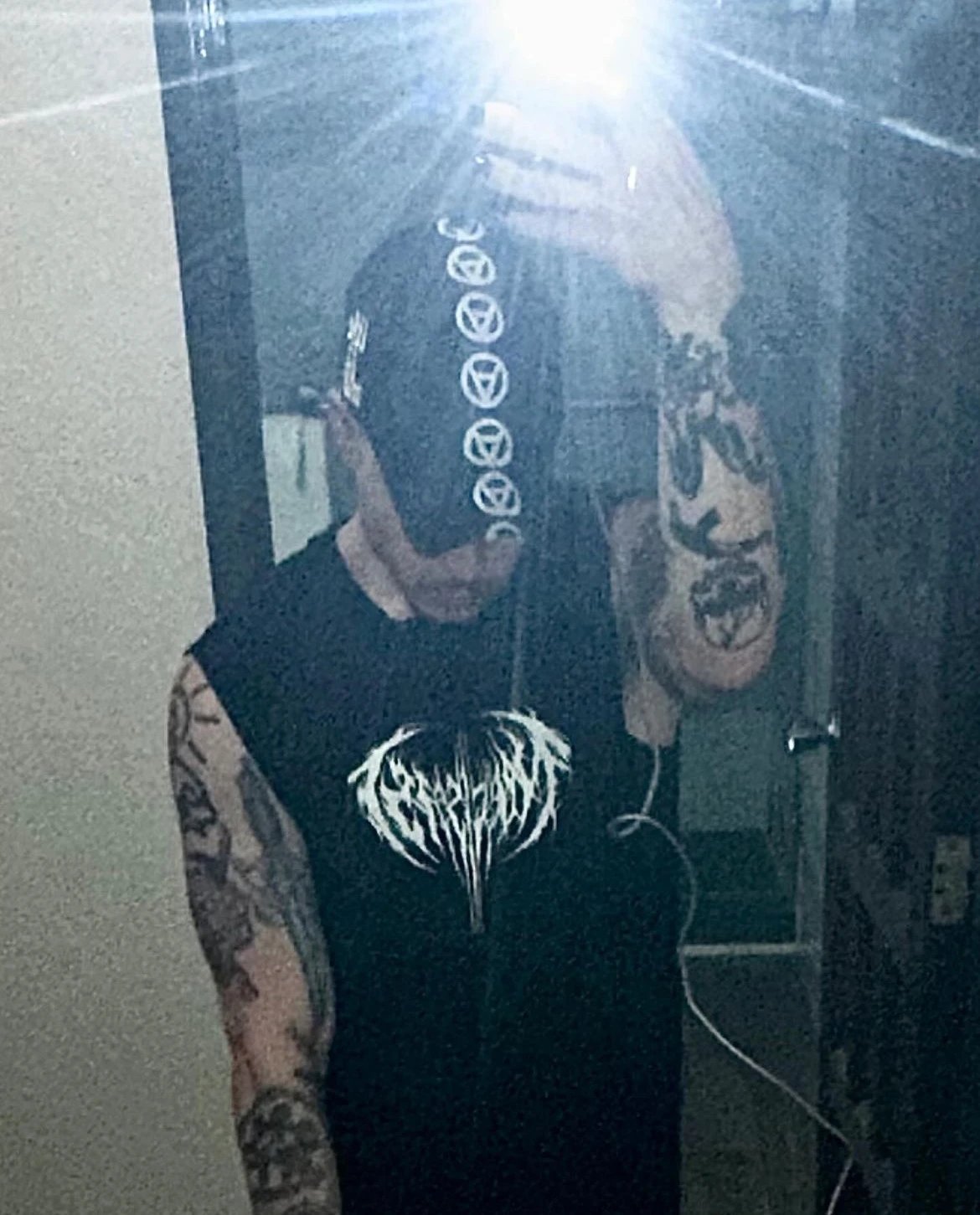 Design Bloodsucker Graphic Sleeveless Top Black Vest Top - 4