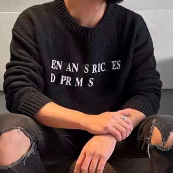 Enfants Riches Déprimés Graphic Knit Sweater Black - 2