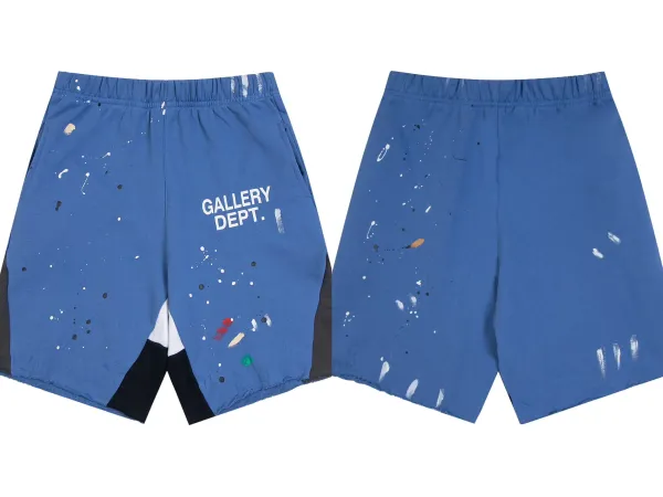 Gallery Dept Paint Splatter Shorts Blue - 1