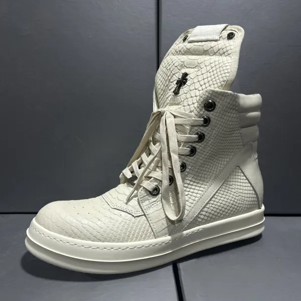 Chrome Hearts Python-Embossed High-Top Boot White - 1