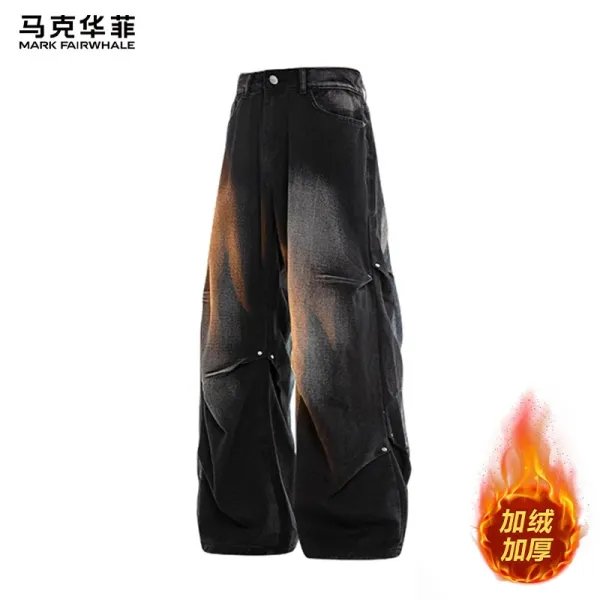 Design Mark Fairwhale Gradient Washed Wide-Leg Cargo Jeans - 1