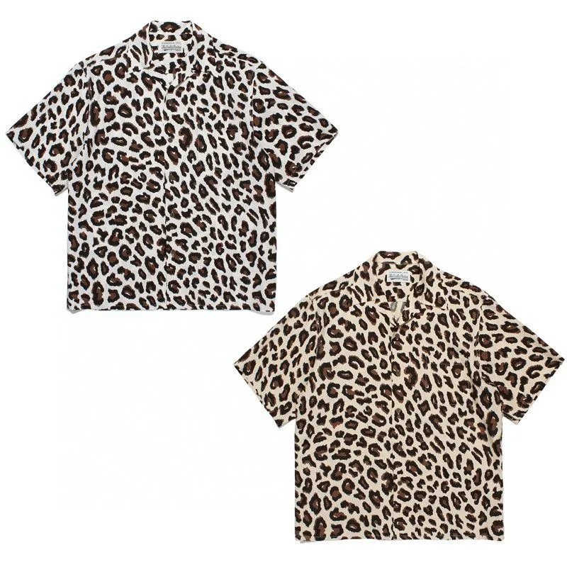 Design Leopard Print Short-Sleeve Button-Up Shirt - 2