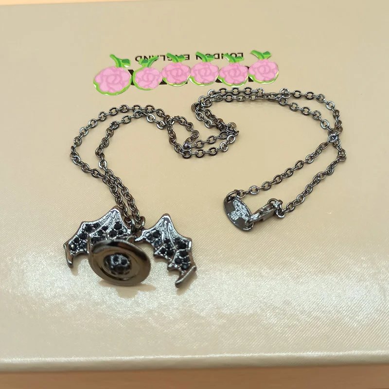 Vivienne Westwood Orb Bat Wing Necklace Silver Jewelry - 3