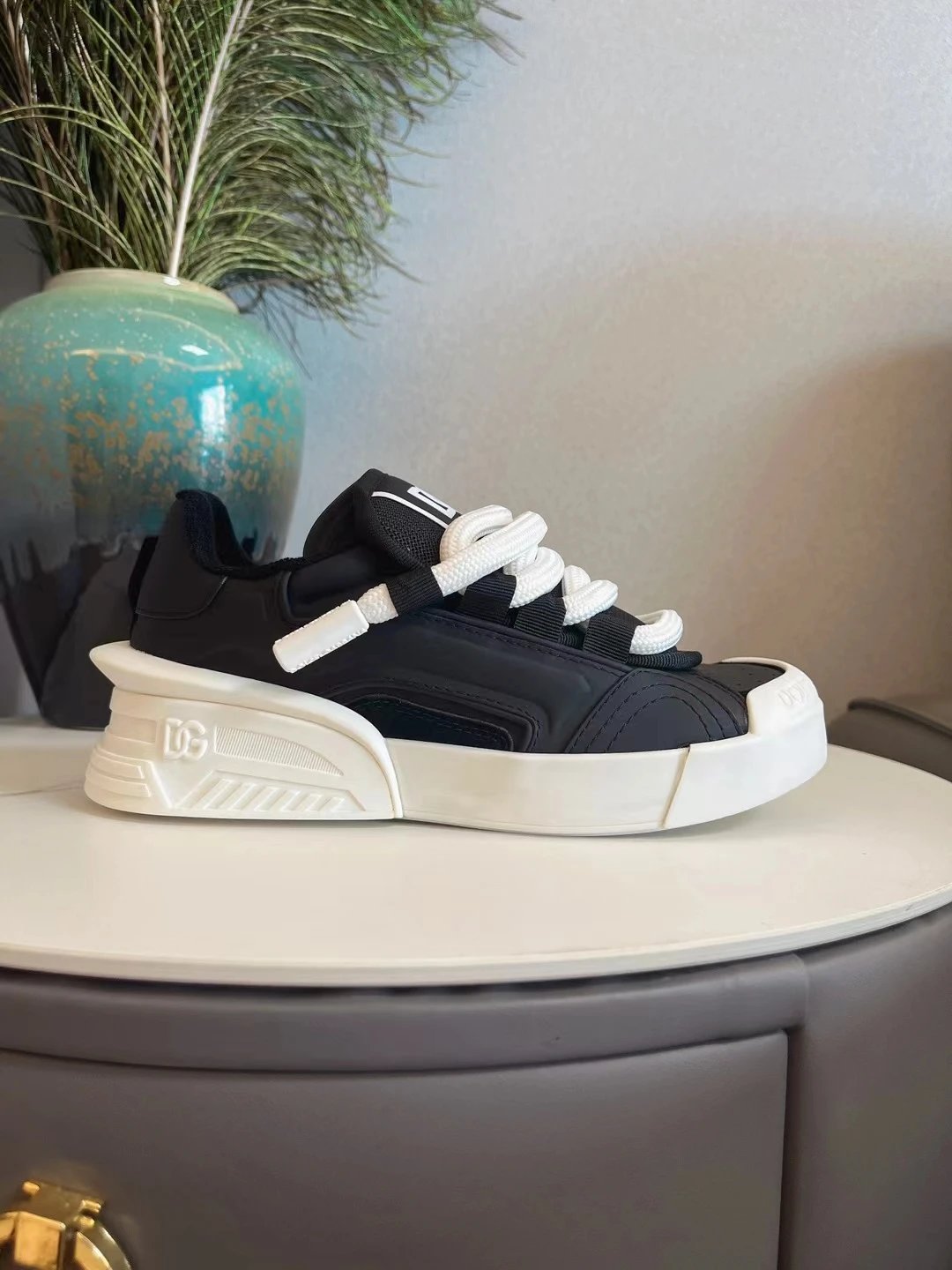 Dolce & Gabbana DG Sneakers Black and White Chunky Sneakers