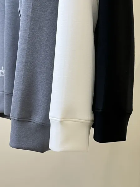 Design Minimalist Embroidered Logo Crewneck Sweatshirt White Hoodie - 8