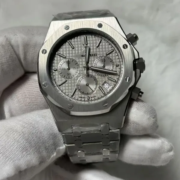 Audemars Piguet Royal Oak Chronograph Silver Dial Stainless Steel Watch Watches - 1