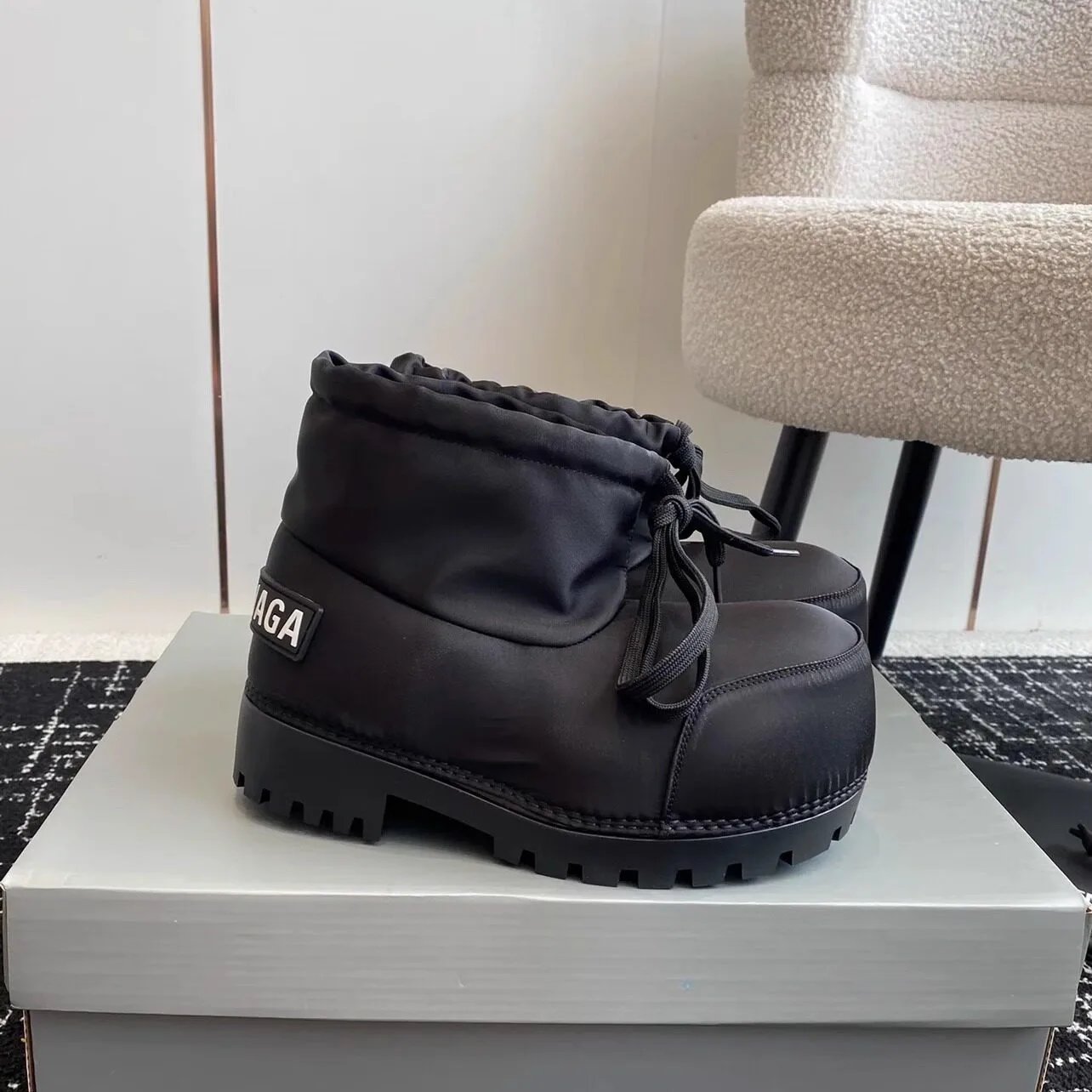 Balenciaga Snow Boot Black Puffer Boots