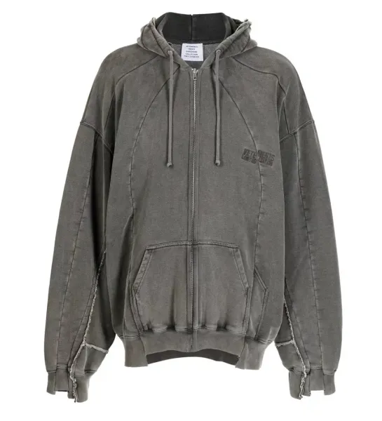 Vetements Garden Club Zip-Up Hoodie Gray - 1