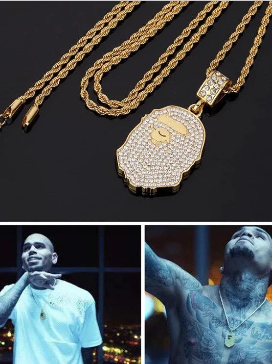 A Bathing Ape Bape Sta Pendant Necklace Silver Jewelry - 2