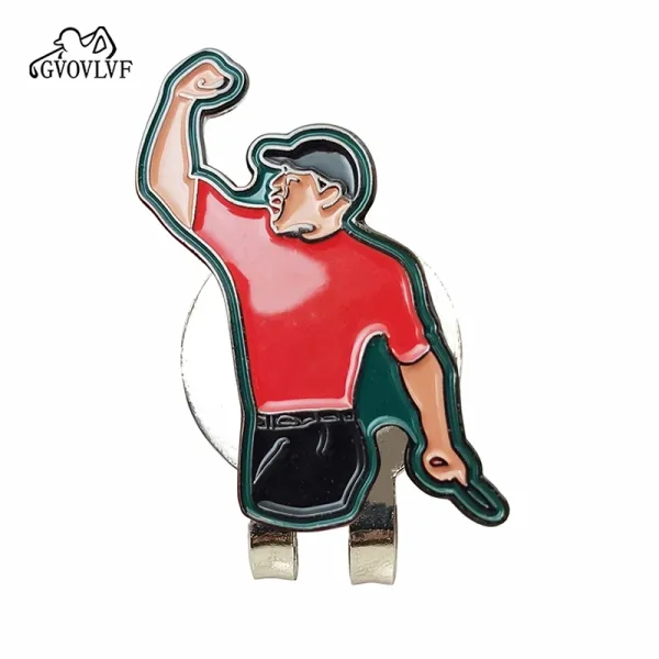 Design GVOVLVF Golf Ball Marker Clip with Cartoon Golfer Pin Red Green Black Accessories - 1
