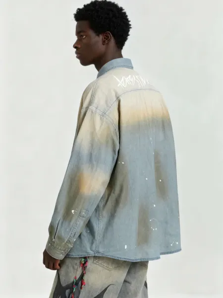 Design Dip-Dye Paint Splatter Shirt Tops Shirt - 3