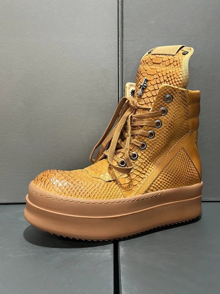 Chrome Hearts Croc-Embossed Platform Boot Black - 2