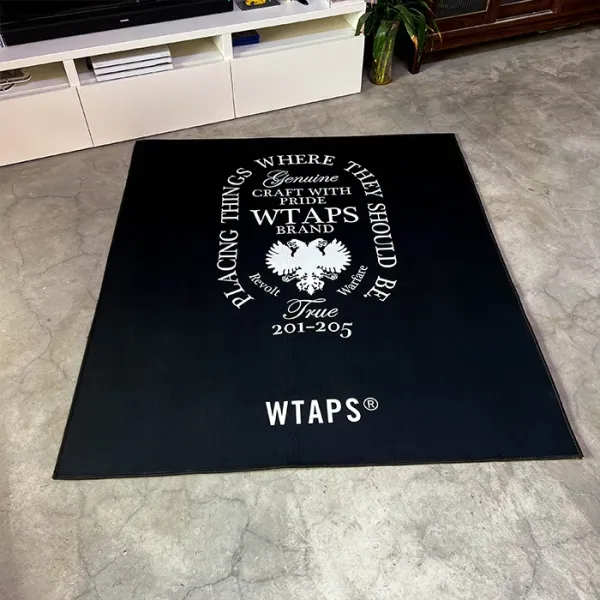 Design WTAPS Brand Logo Rug Black Floor Mat Accessories - 1
