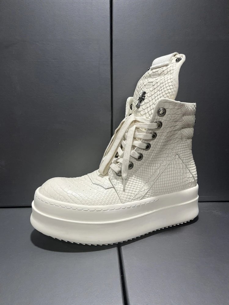 Chrome Hearts Croc-Embossed Platform Boot Black - 3
