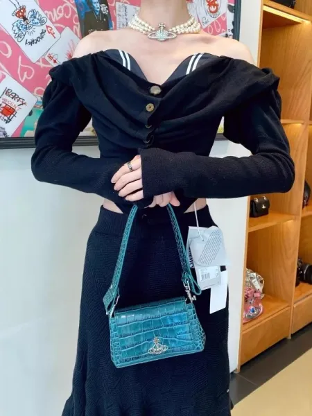 Vivienne Westwood Orb Logo Shoulder Bag Black - 4