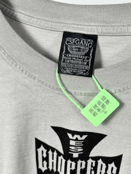 Design West Coast Choppers Saint Long Sleeve T-Shirt Gray T-Shirts - 4