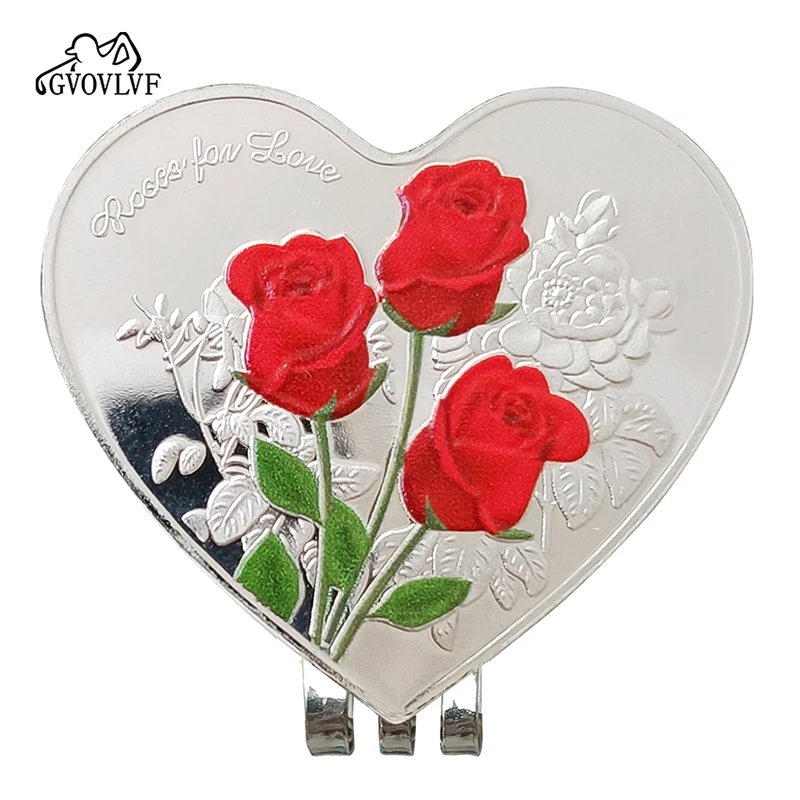 Design GVOVLVF Roses for Love Heart-Shaped Enamel Brooch Jewelry