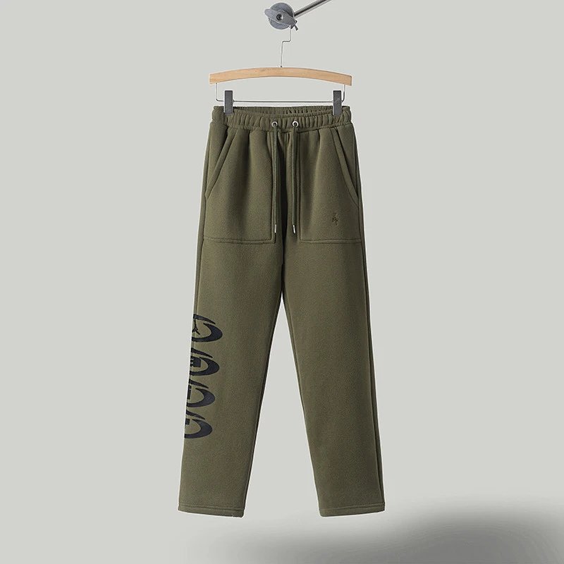 Sweatpants Army Green Graphic Print Sweatpants