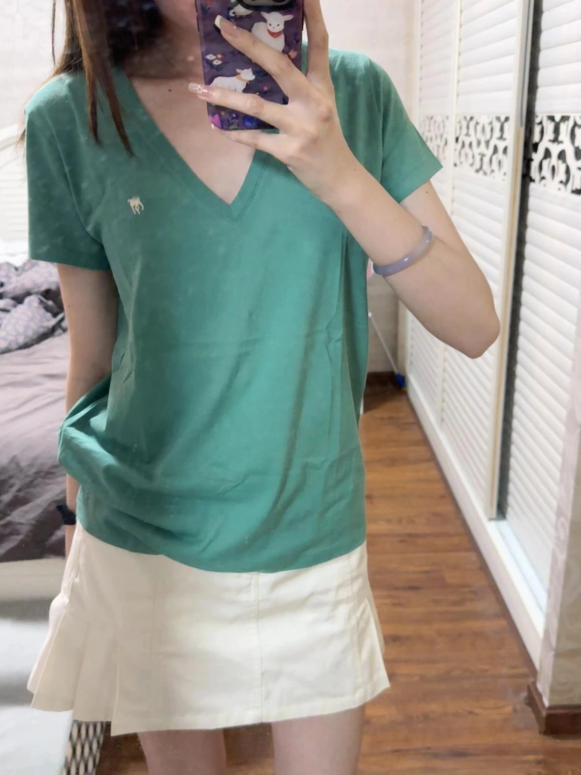 Fred Perry V-Neck T-Shirt Green