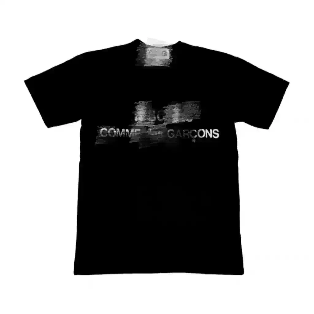 Comme des Garçons Distorted Logo Black T-Shirt