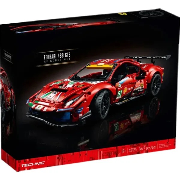 LEGO Technic Ferrari 488 GTE AF Corse #51 Red Model Kit Electronics - 1