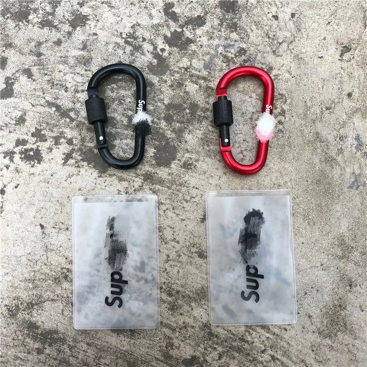 Free Shipping Sup Mountaineering Buckle Black Red Anti theft Buckle Keychain Portable Backpack Pendant Thick Logo