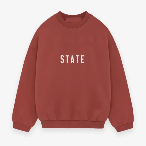 Design STATE Crewneck Sweatshirt Rust Hoodie - 1