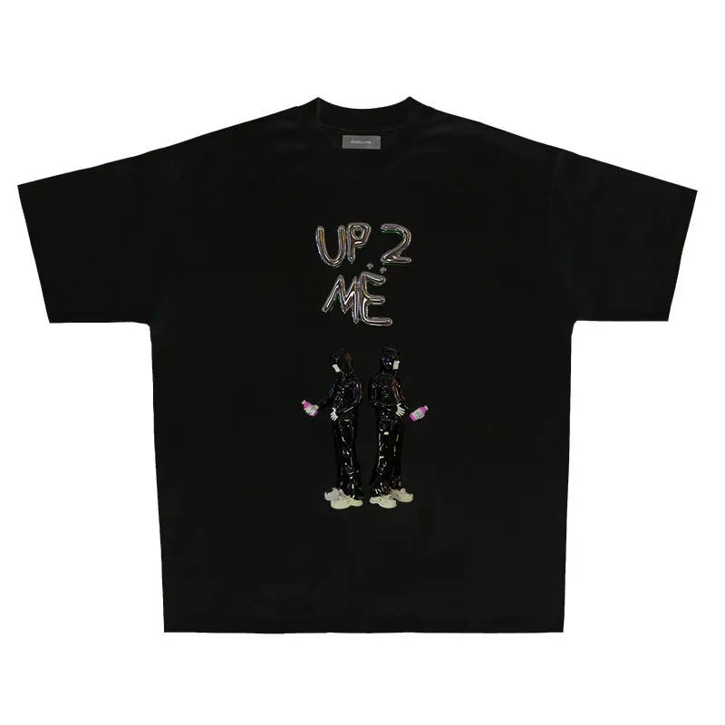 Design Up 2 Me Graphic Print Black T-Shirt - 1