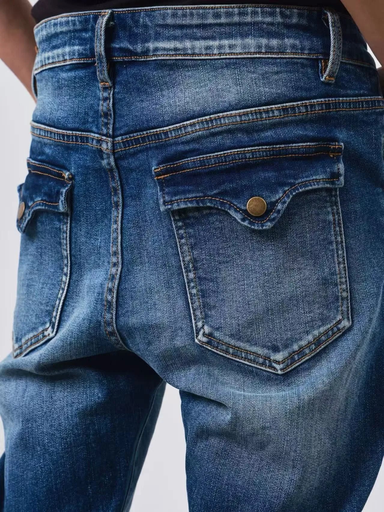 DETW Hediboy 25AW Jeans Slim Distressed Deep Sea Blue