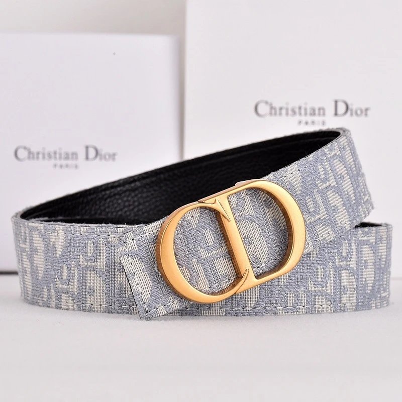 Dior Oblique Canvas Belt Black and White - 4