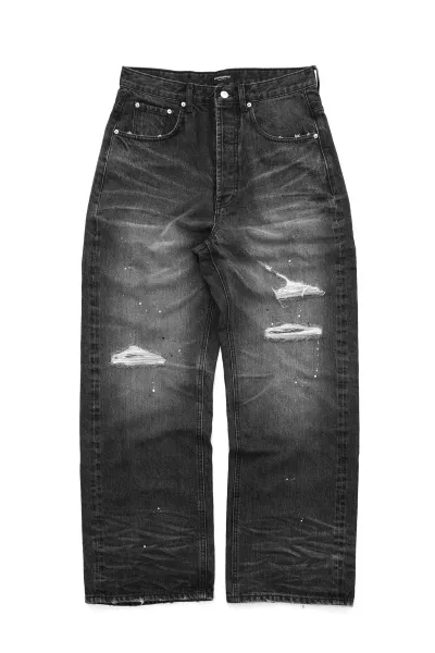Denim Tears Distressed Black Wash Jeans - 1