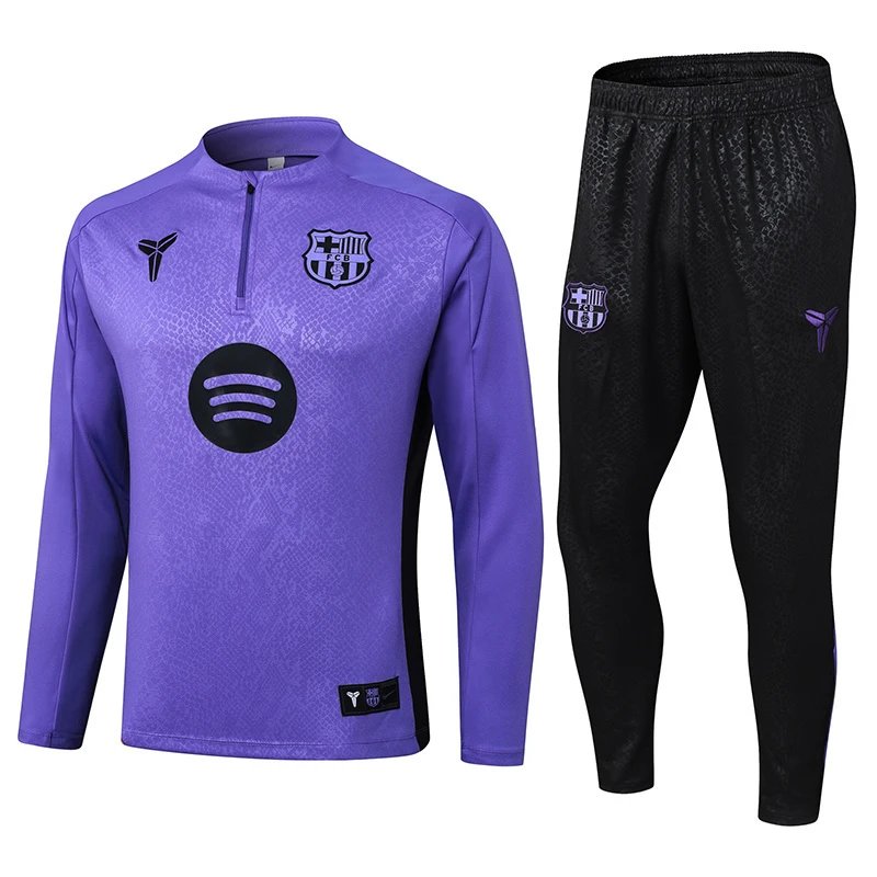Barcelona Football Long Sleeve Half-Zip Casual Sportswear Warm-Up Suit Barça Training Set
