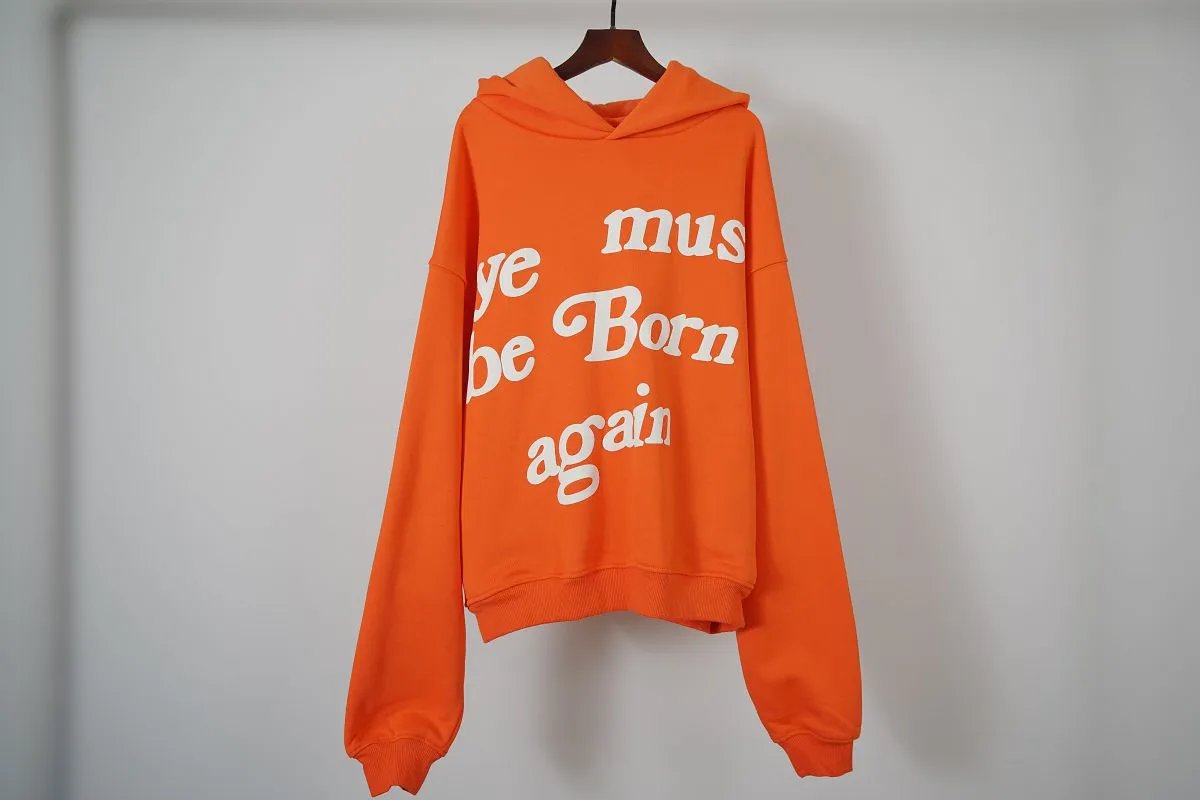 Design Ye Must Be Born Again Graphic Hoodie Gray - 3