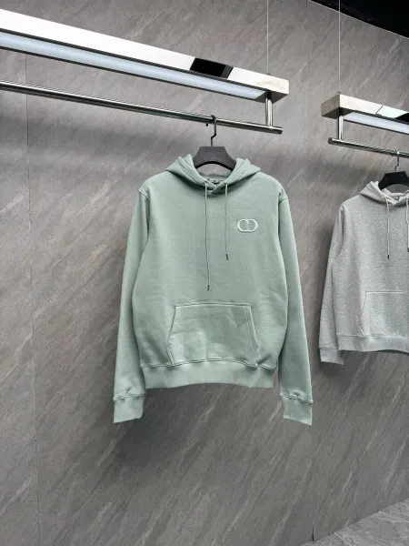Dior CD Logo Hoodie in Sky Blue and Gray - 3