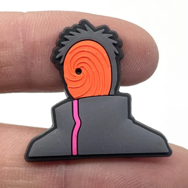 Design Tobi Mask Rubber Pin Orange Black Pink Accessories Jewelry - 1