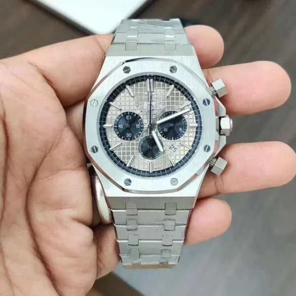 Audemars Piguet Royal Oak Chronograph Rose Gold Black Dial Watch Watches - 5
