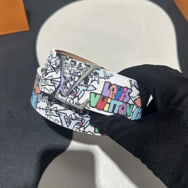 Louis Vuitton x Takashi Murakami Monogram Graffiti Belt White - 1