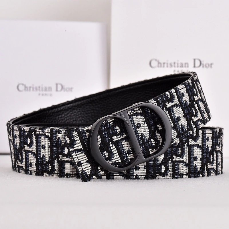 Dior Oblique Canvas Belt Black and White - 5